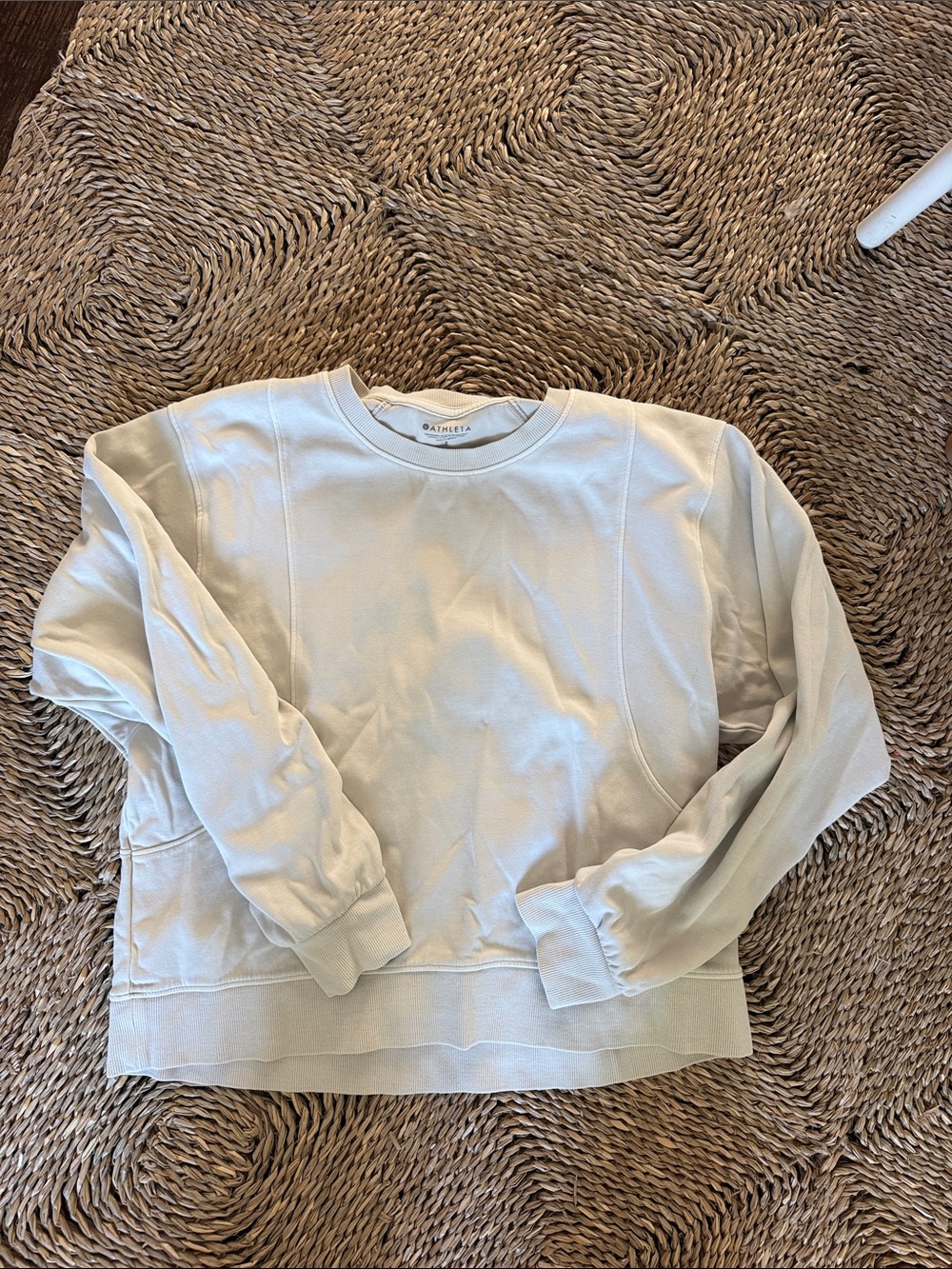 Athleta Relaxed Crewneck Sweatshirt in Light Beige